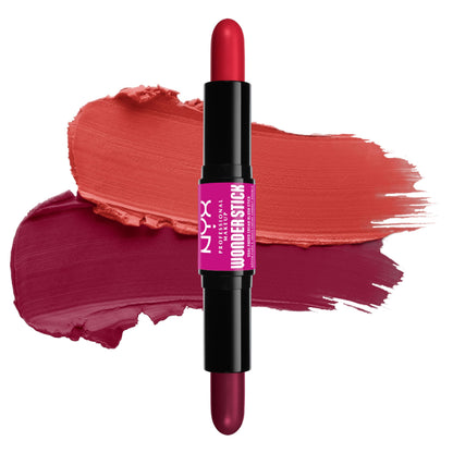 NYX PROFESSIONAL MAKEUP Wonder Stick Blush with Hydrating Hyaluronic Acid Dual-Ended Cream Blush Stick - Bright Amber & Fuchsia