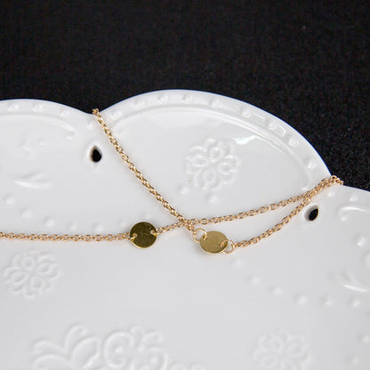 Vintage Sequin Layered Short Necklace with Pendant