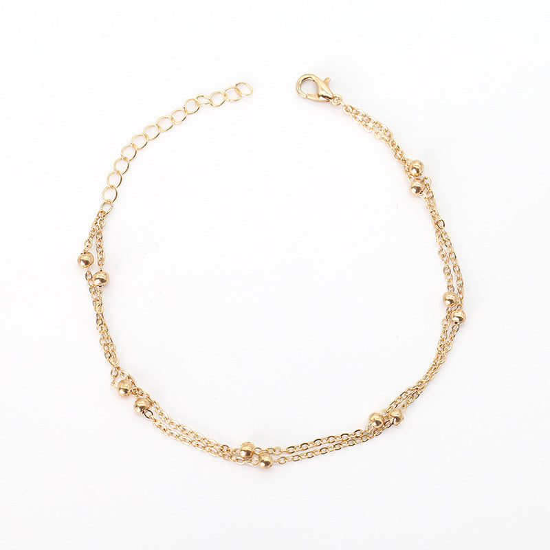 Multi-layer Copper Bead Anklet Bracelet for Fashion