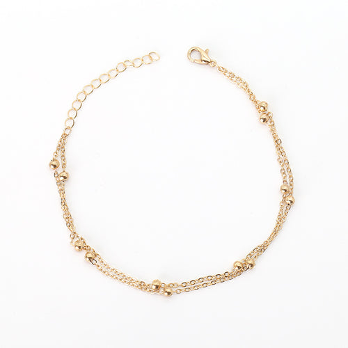 Multi-layer Copper Bead Anklet Bracelet for Fashion