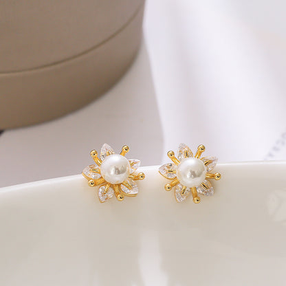 Korean Style S925 Silver Pearl Earrings for Women