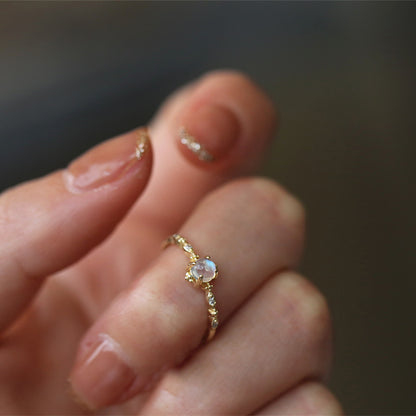 Moonstone Sterling Silver Ring for Women - Fashion Design