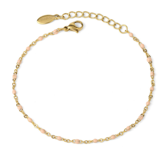 Women's Pearl Bead and Crystal Chain Bracelet