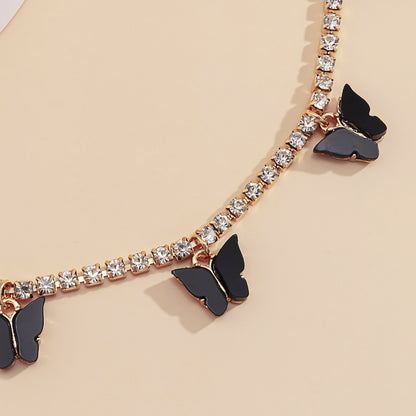 Acrylic Butterfly Necklace with Vintage Style Design