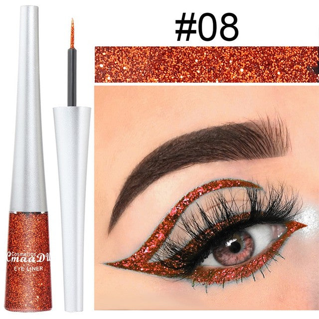 16 Colors Waterproof Glitter Eyeliner for Halloween Makeup