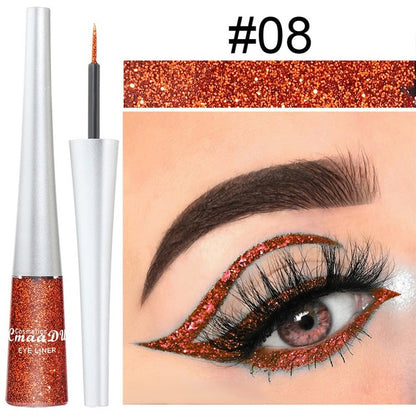 16 Colors Waterproof Glitter Eyeliner for Halloween Makeup