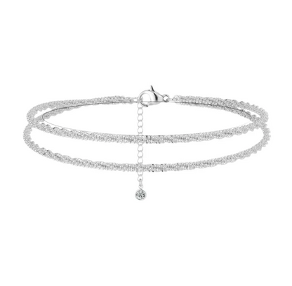 Double Layer Sparkling Anklet