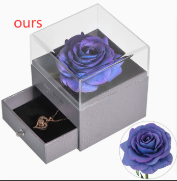 Preserved Rose Jewelry Box Necklace