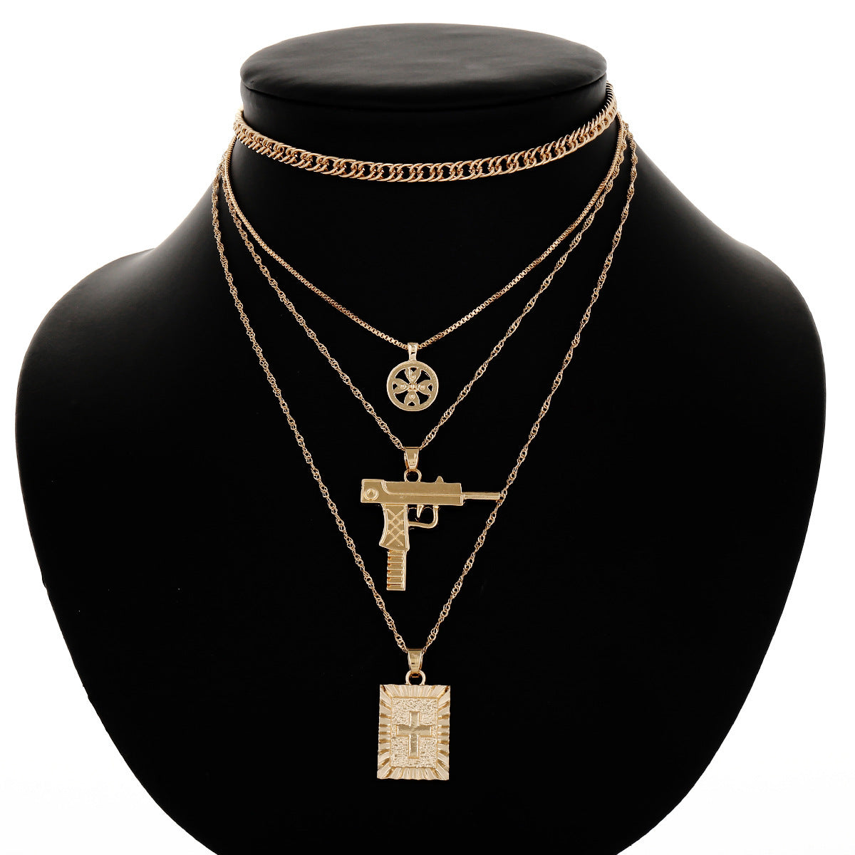 Fashionable Multi-Layer Cross Necklace for Women