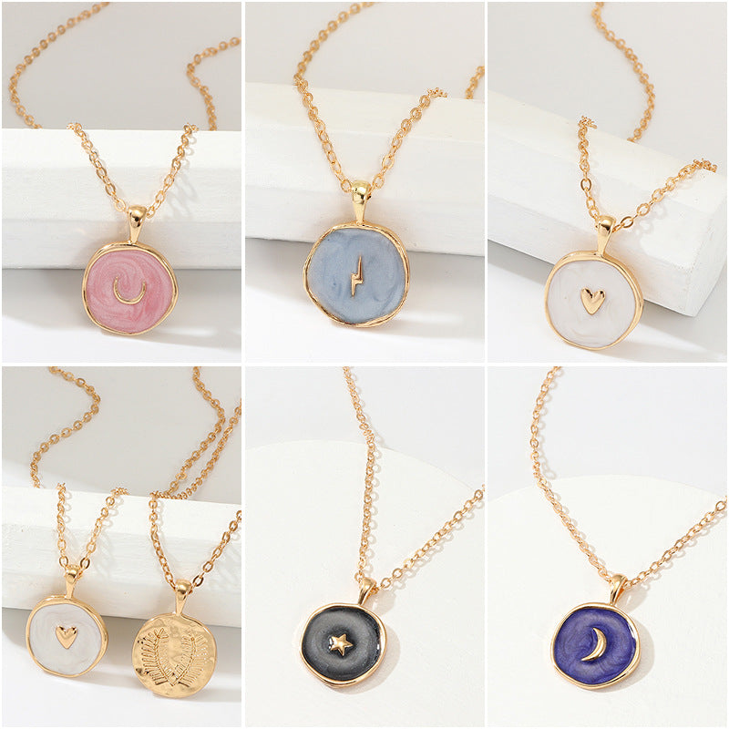 Stylish Alloy Star and Moon Layered Pendant Necklace