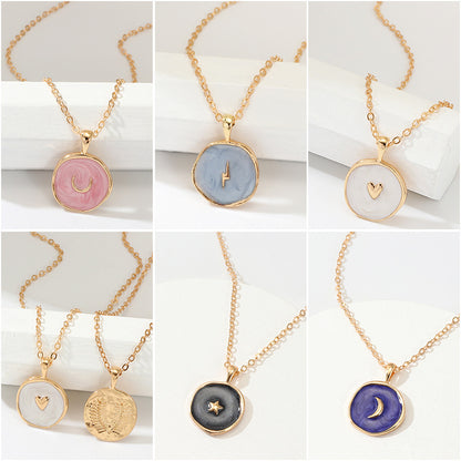 Stylish Alloy Star and Moon Layered Pendant Necklace