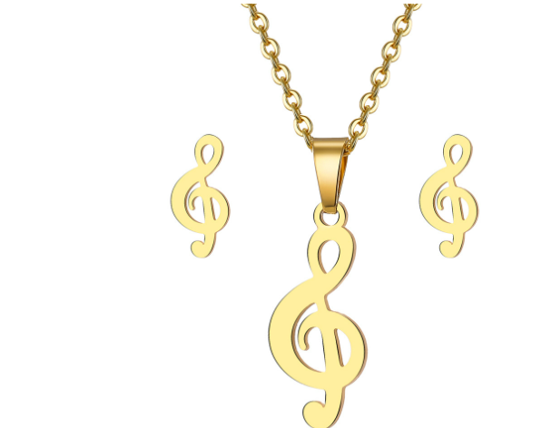 Heart Pendant Necklace Set for Women - Stylish Short Chain