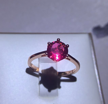 Women's Rose Gold Ruby Diamond Ring