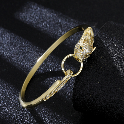 Leopard Diamond Rose Gold Ring Bracelet