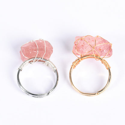Natural Amethyst Adjustable Fashion Ring
