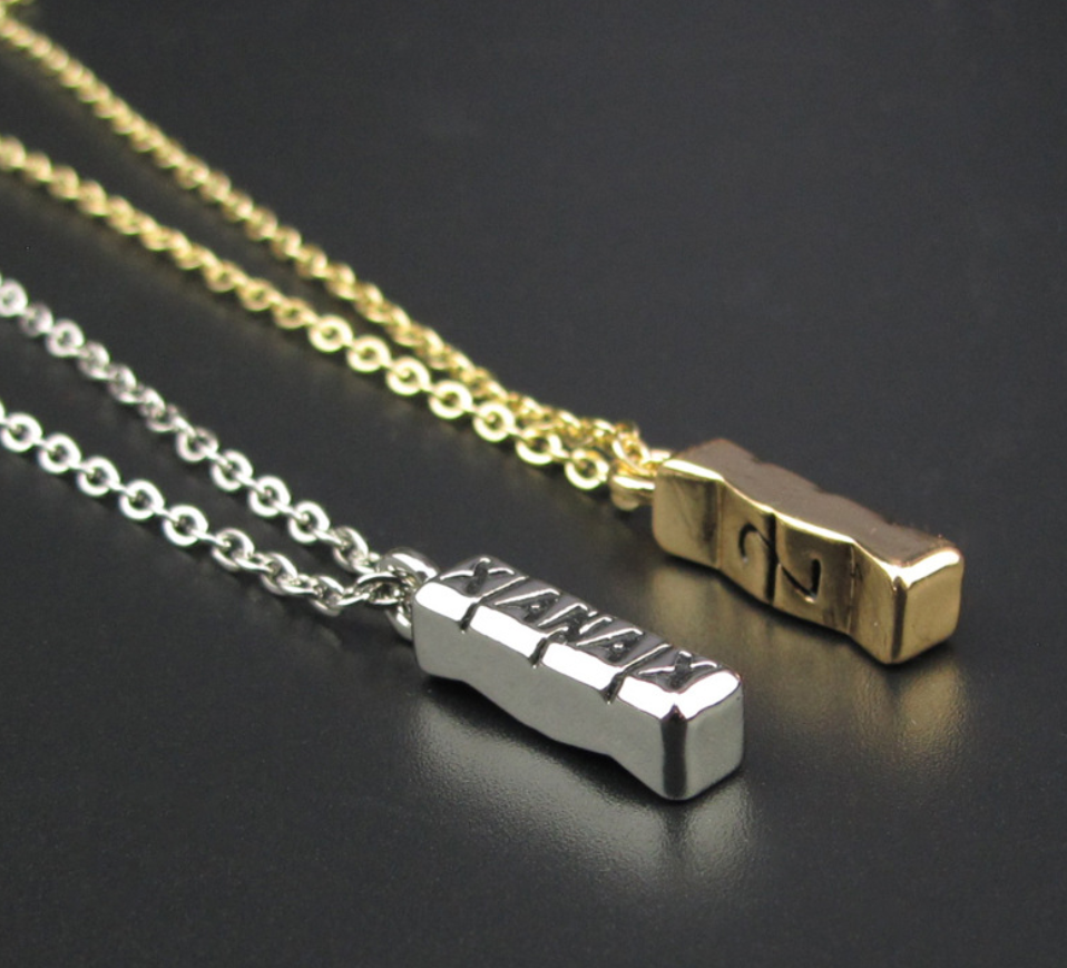 Pill Letter Necklace with Alloy Pendant