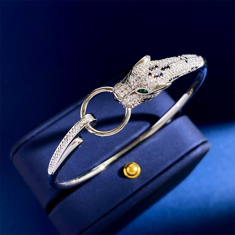 Leopard Diamond Rose Gold Ring Bracelet