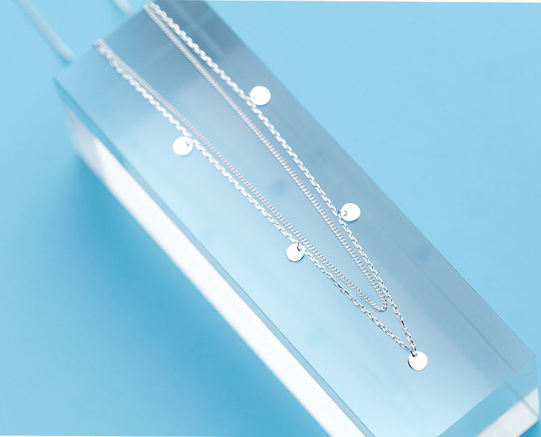 Double Layer Disc Pendant Necklace