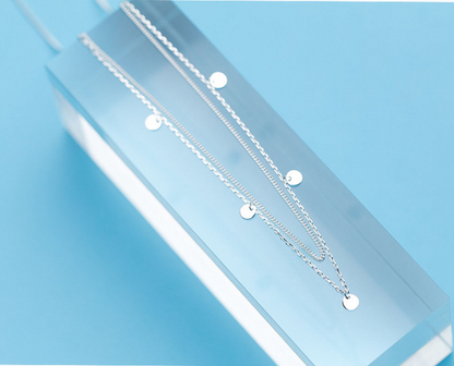 Double Layer Disc Pendant Necklace