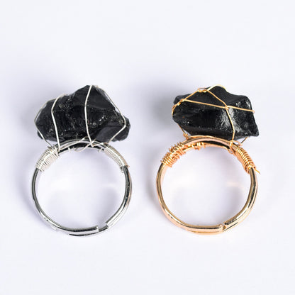 Natural Amethyst Adjustable Fashion Ring