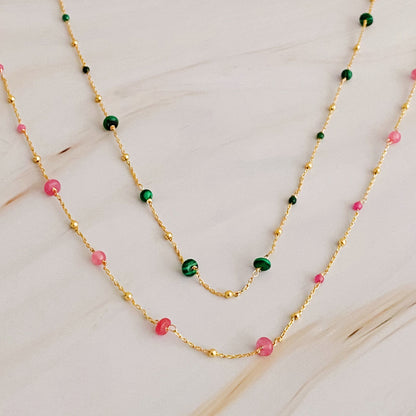 Dainty Precious Stone Bead Necklace