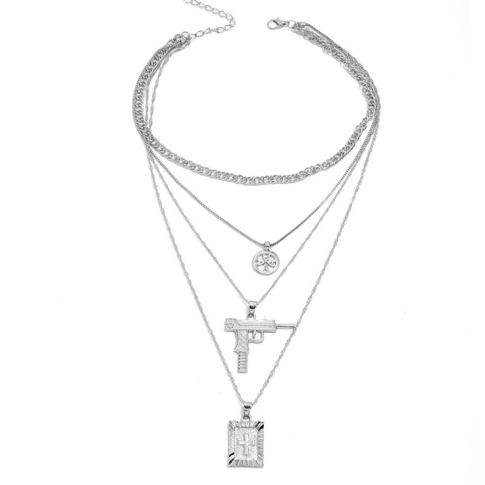 Fashionable Multi-Layer Cross Necklace for Women