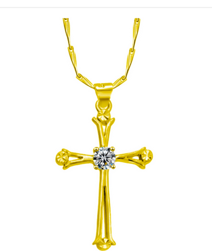 Fashionable Women's Necklace with Bold Cross Pendant