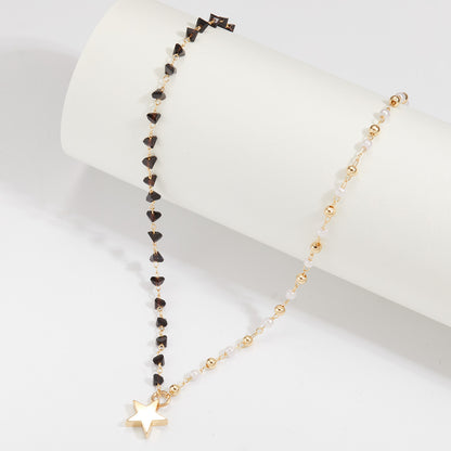 Women's Pearl Bead and Crystal Chain Bracelet