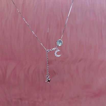 S925 Silver Moonstone Unicorn Necklace for Women