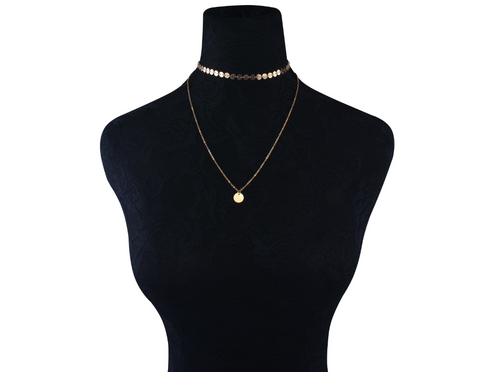 Minimalist Alloy Multi-Layer Necklace with Pendant