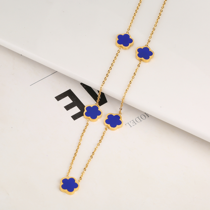 Stainless Steel Five-Petal Jewelry Set