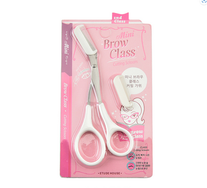 Korean Style Pink Eyebrow Scissors with Comb Tool