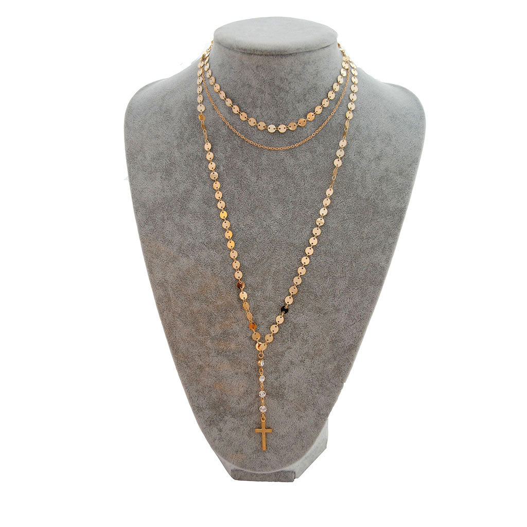 Multi-Layer Necklace with Tassel Alloy Pendant for Women