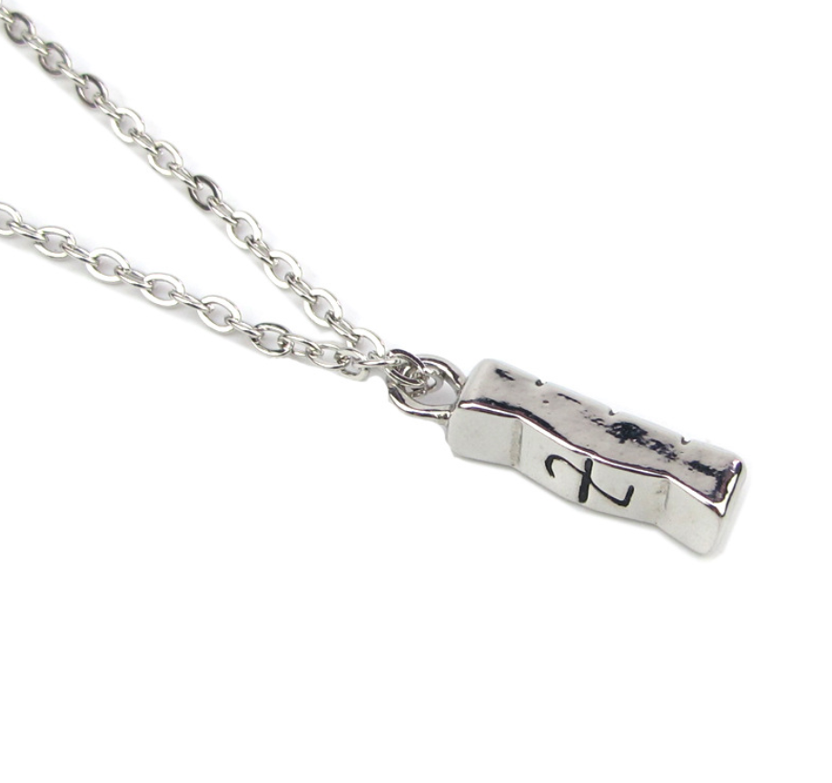 Pill Letter Necklace with Alloy Pendant