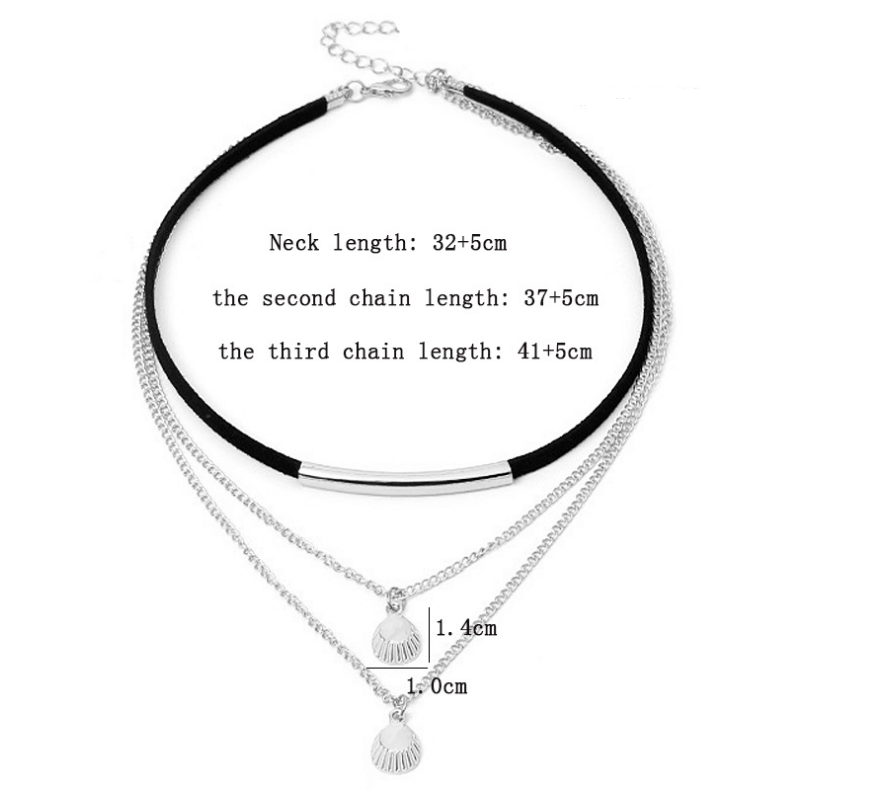 Multi-Layer Shell Pendant Necklace for Collarbones
