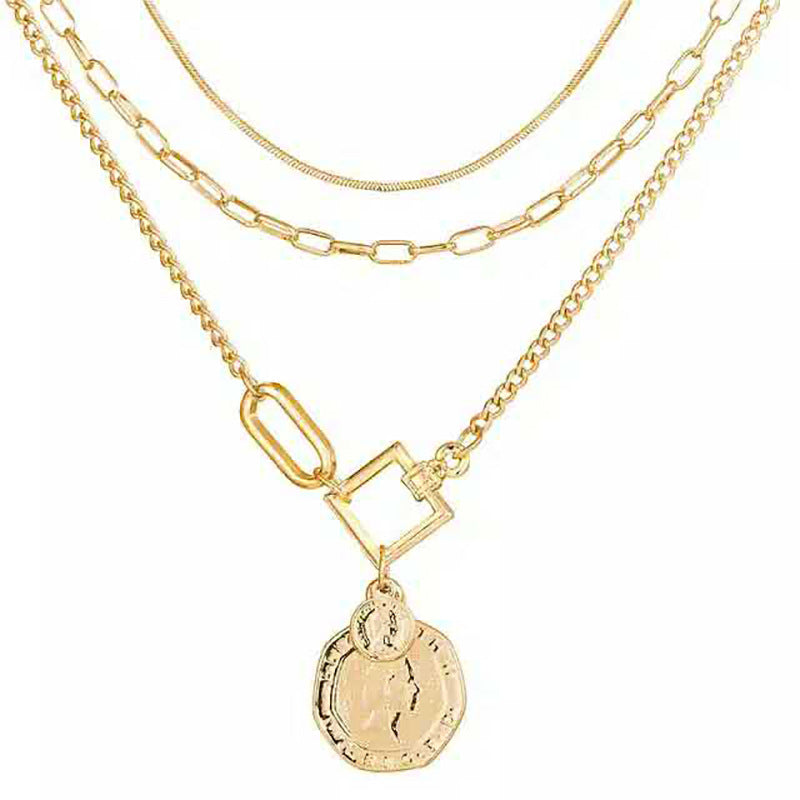Alloy Multi-Layer Necklace with Star and Moon Pendant