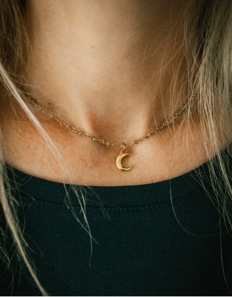 Multilayer Moon & Heart Pendant Necklace