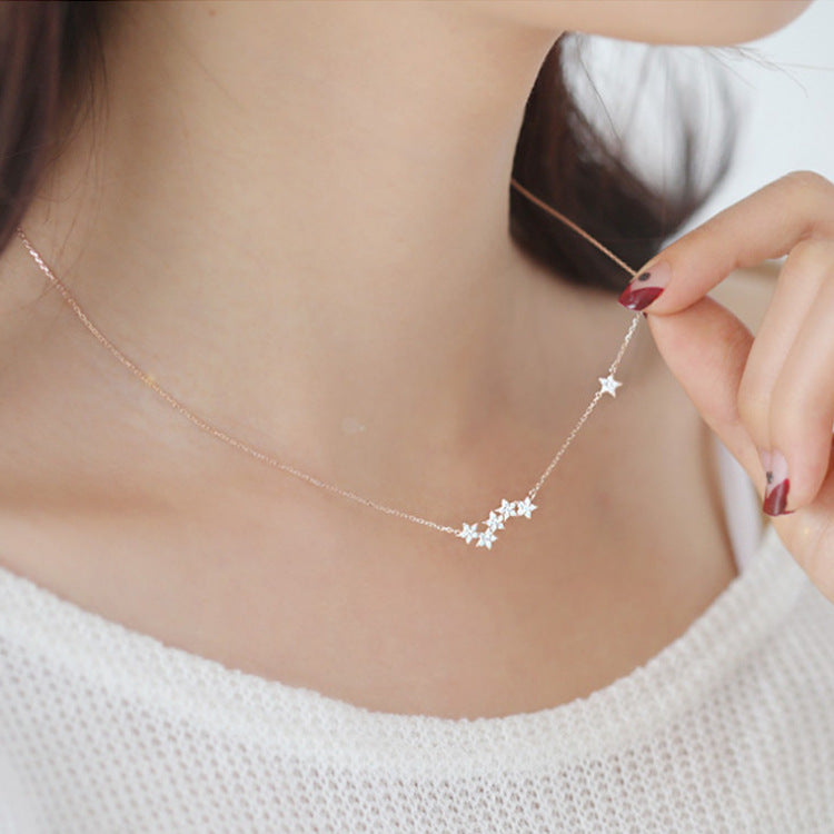 925 Silver Star Necklace with Zirconia Pendant