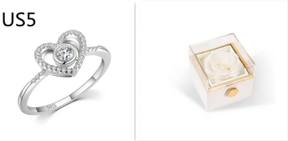 Elegant Rotating Rose Jewelry Box