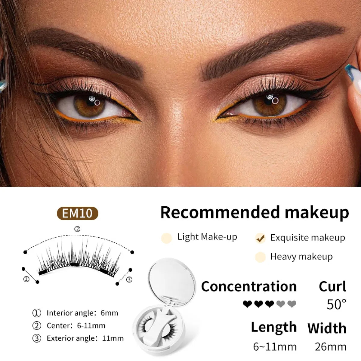 Magnetic False Eyelashes With Applicator