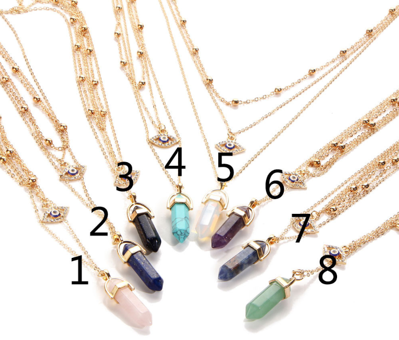 Hexagonal Pendant Necklace for Women, Fashion Layered Design