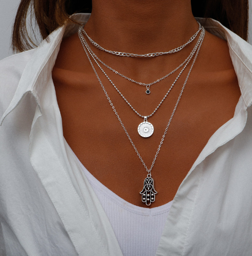 Fashionable Layered Turquoise Pendant Necklace for Women