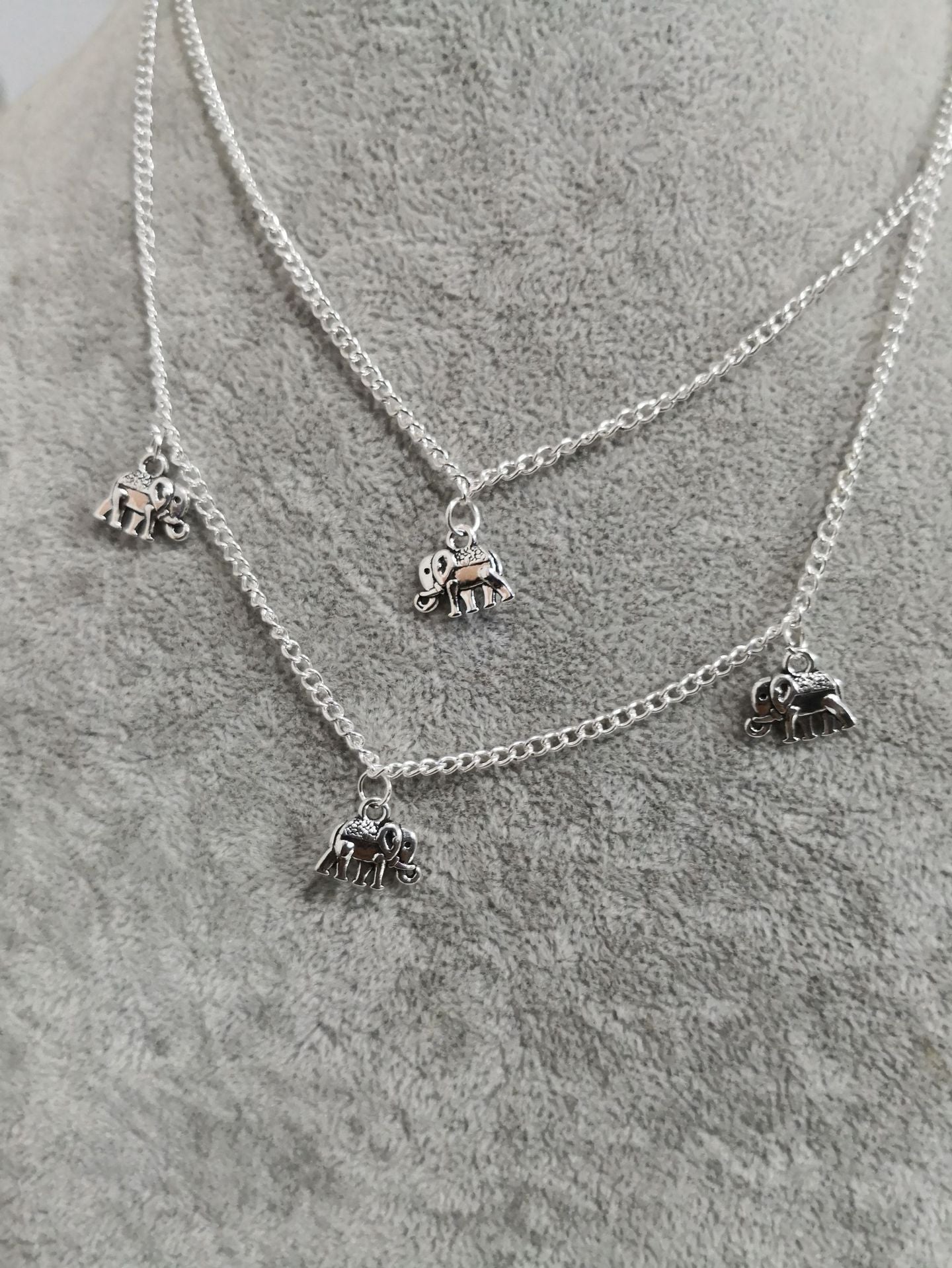 Vintage Fashion Elephant Pendant Layered Necklace