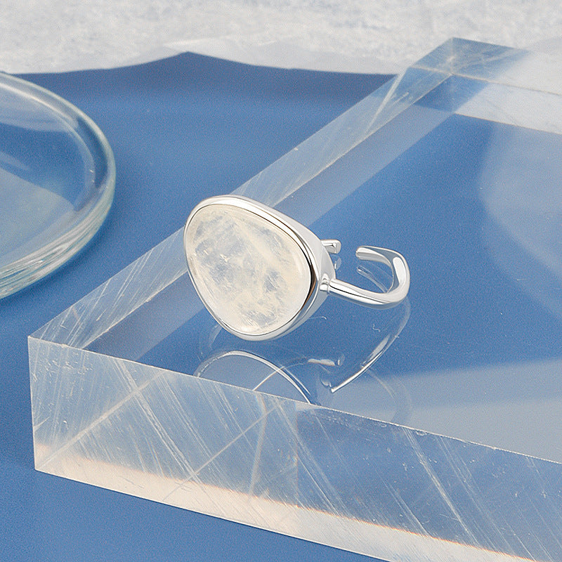 Micro-inlaid Moonstone Crystal S925 Sterling Silver Ring