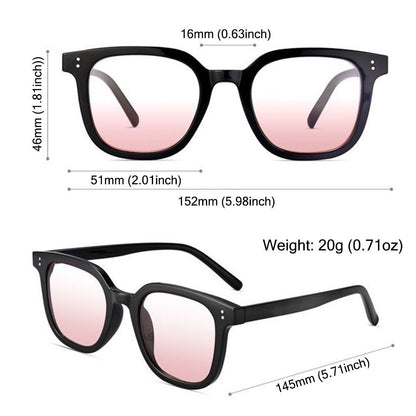 No Makeup Gradient Blush Square UV400 Protective Sunglasses