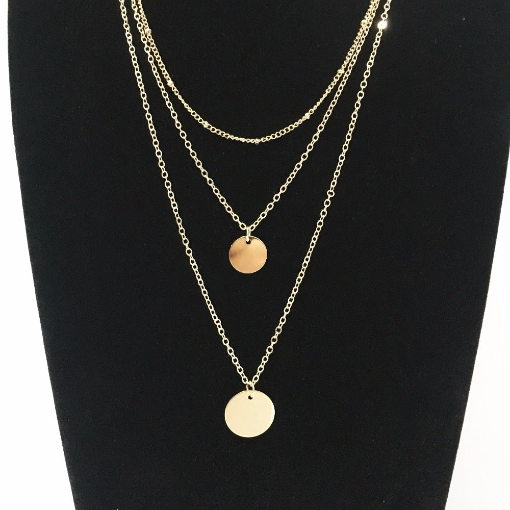 Layered Sequin Necklace Set XL247