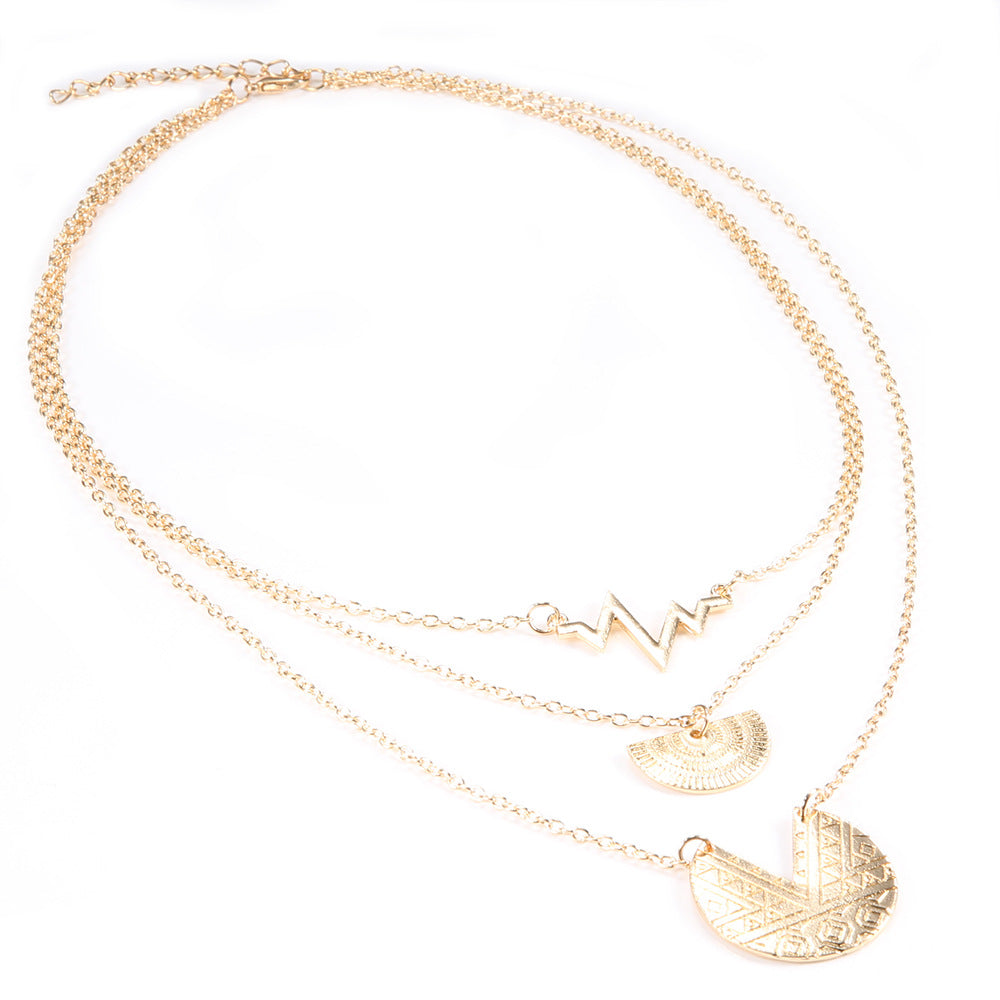 Bohemian Multi-Layer Heartbeat Pendant Necklace