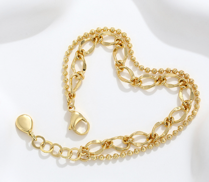Trendy Gold Double Layer Choker Necklace