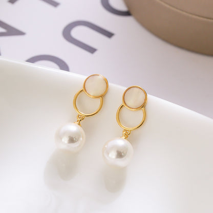 Korean Style S925 Silver Pearl Earrings for Women
