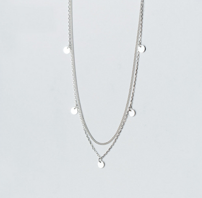 Double Layer Disc Pendant Necklace